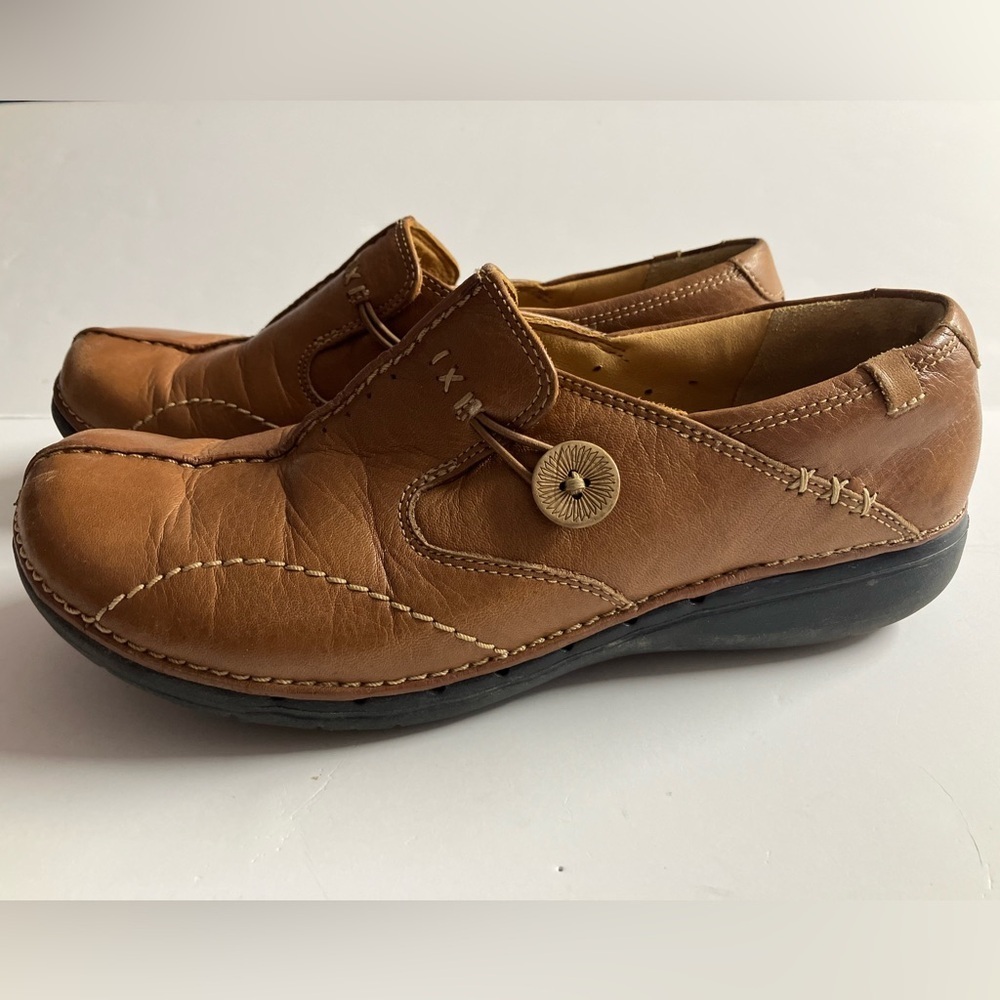 Clarks Artisan Unstructured Slip On Shoes, 7M, Brown, Round Toe